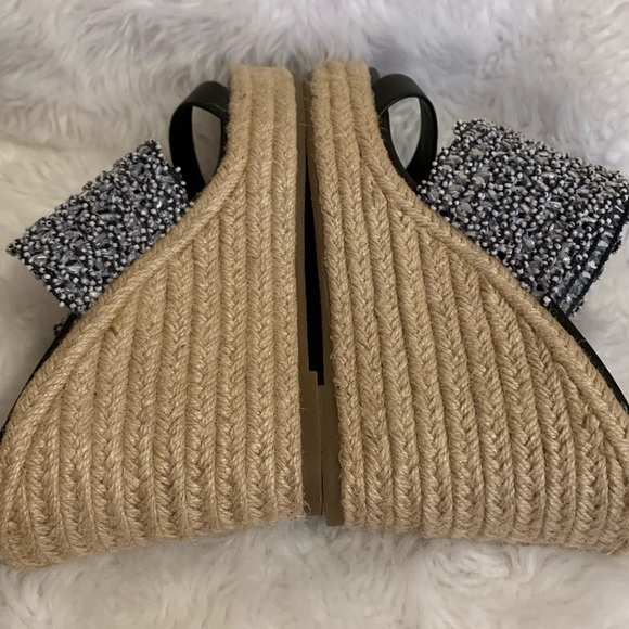 KARL LAGERFELD Celie Black Espadrilles wedge slide sandal size 9.5 LNWOT - Picture 3 of 10